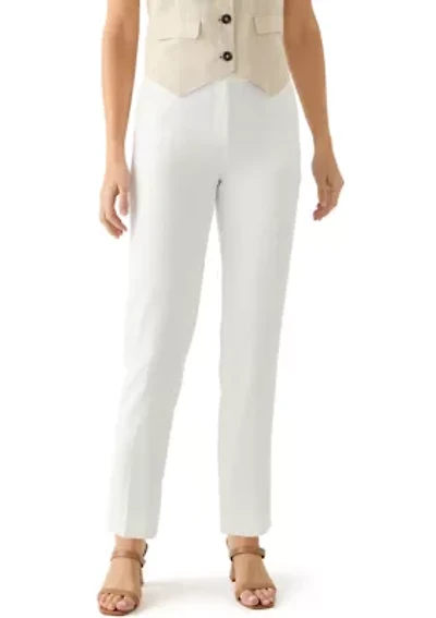 Petite Fly Front Slant Pocket Slim Pants