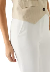 Petite Fly Front Slant Pocket Slim Pants