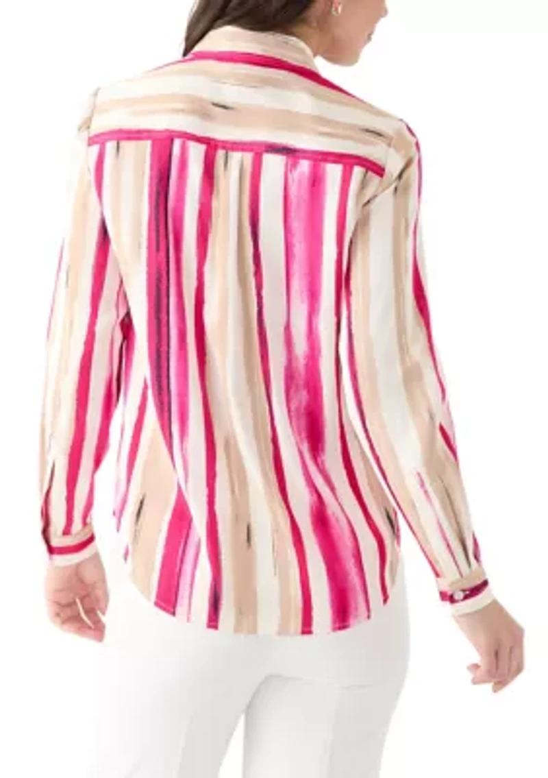 Petite Long Sleeve Button Down Shirt