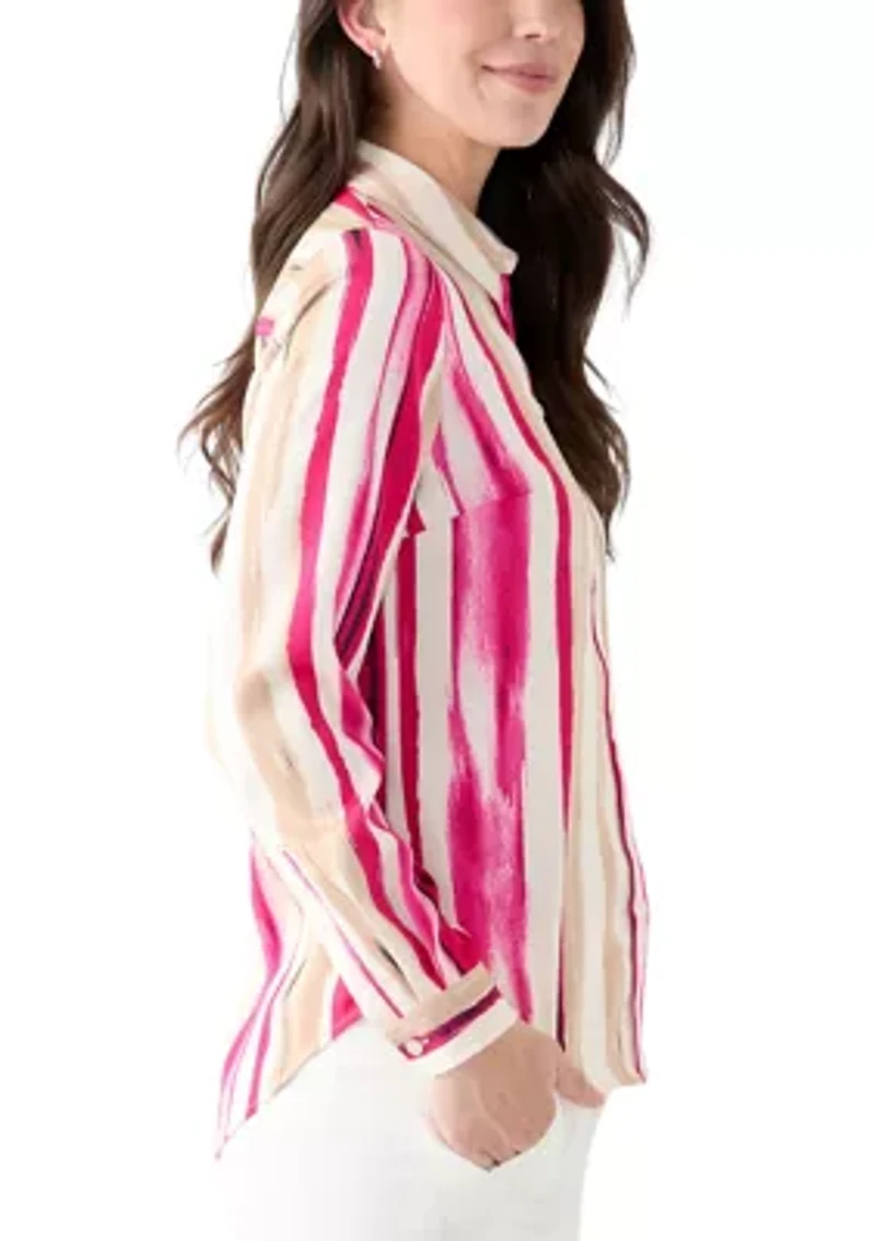 Petite Long Sleeve Button Down Shirt