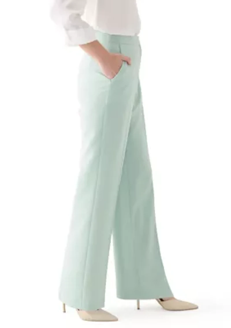 Petite Crepe Wide Leg Pants