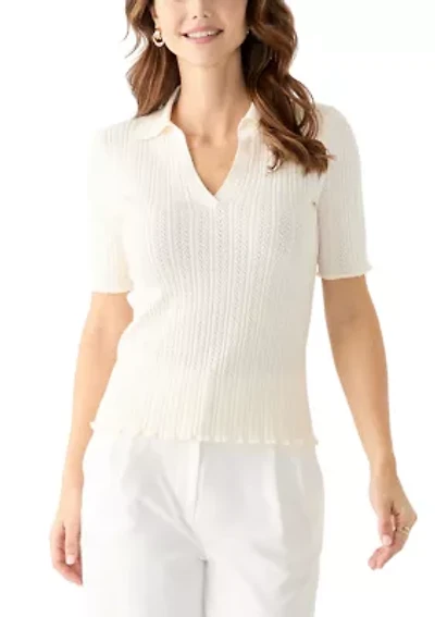 Short Sleeve Collared Sweater