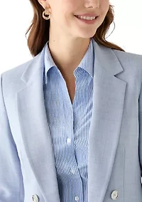 Women's Mélange Roll Sleeve Faux Double Breasted Jacket