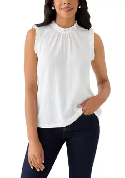 Women's Textured Knit Sleeveless Shell Blouse
