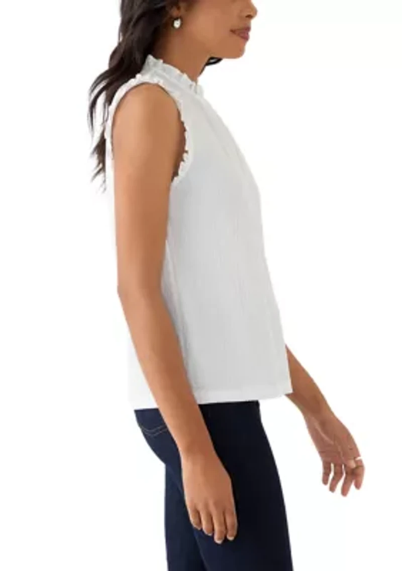 Women's Textured Knit Sleeveless Shell Blouse