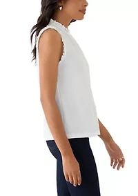 Women's Textured Knit Sleeveless Shell Blouse