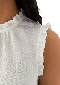 Women's Textured Knit Sleeveless Shell Blouse