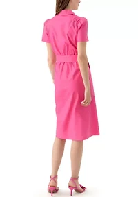 Women's Puff Sleeve Midi Shirtdress