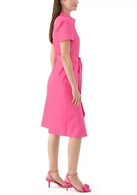 Women's Puff Sleeve Midi Shirtdress