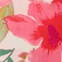 Petite Floral Print V-Neck Button Front blouse