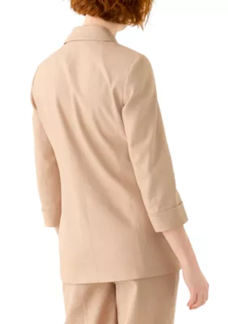 Women's Linen Faux Double Breasted Jacket