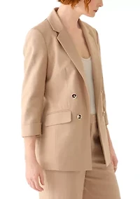 Women's Linen Faux Double Breasted Jacket