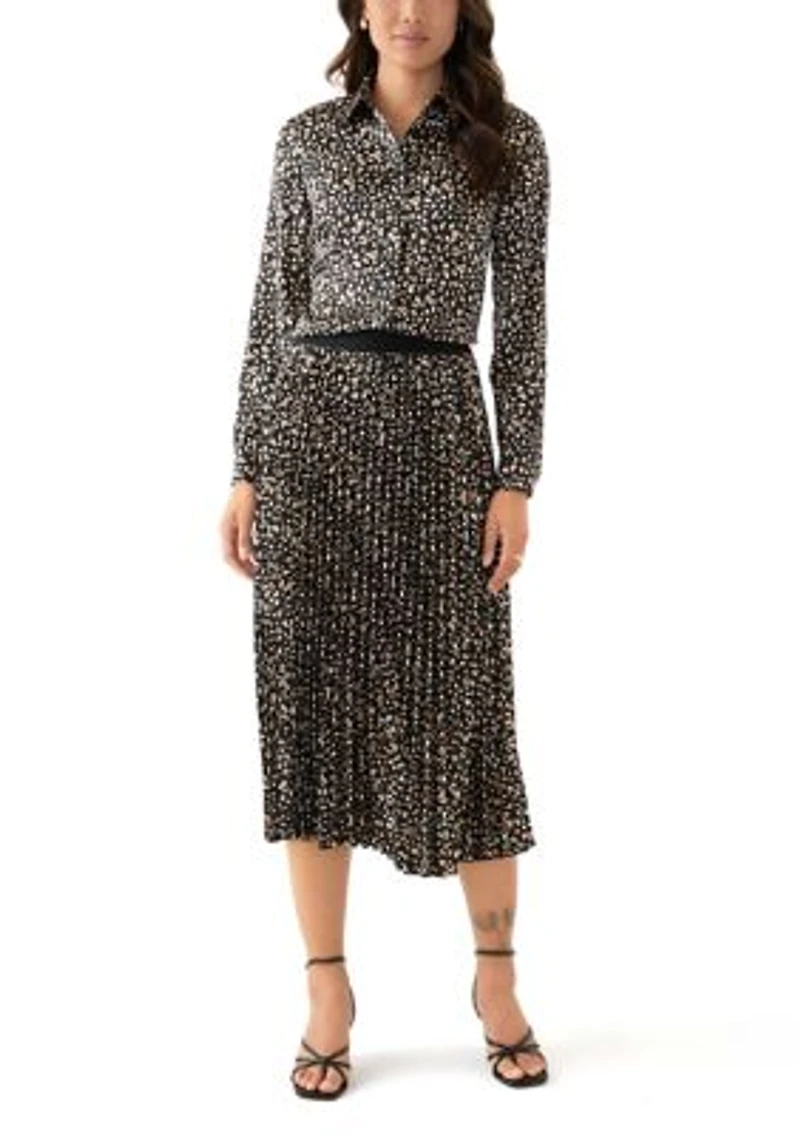 Women's Animal Print Button Up Blouse