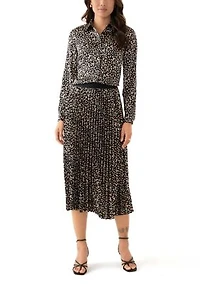 Women's Animal Print Button Up Blouse