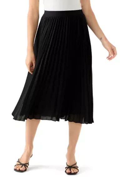 Petite Pull On Pleated Skirt