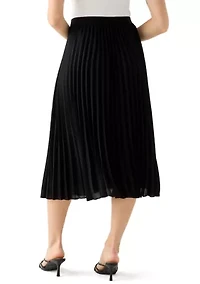 Petite Pull On Pleated Skirt