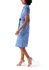 Women's Puff Sleeve Midi Shirtdress