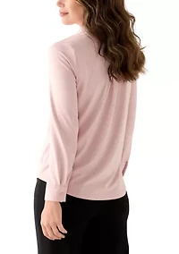 Women's Long Sleeve Button Down Knit Shirt