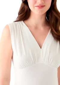 Petite Sleeveless Shirred Empire Top