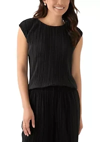 Women's Sleeveless Pleated Top