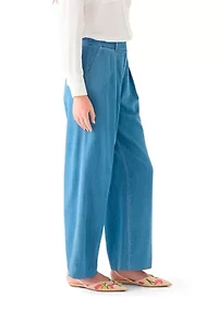 Women's Double Pleated Fly Front Pants