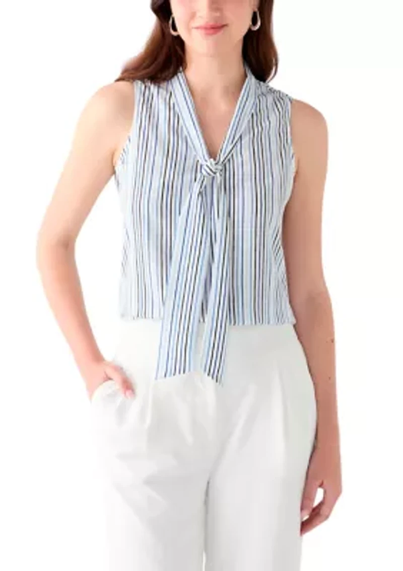 Women's Printed Tie Neck Blouse