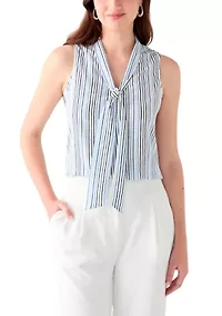 Women's Printed Tie Neck Blouse