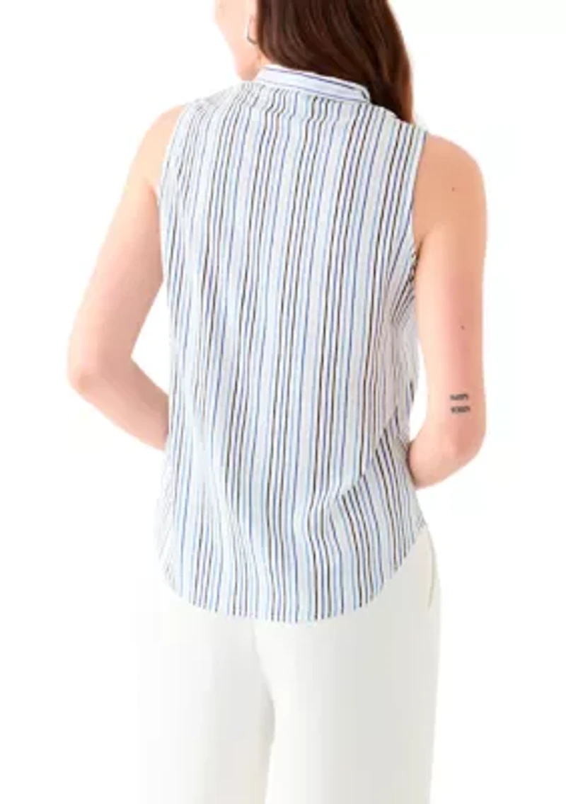 Women's Printed Tie Neck Blouse