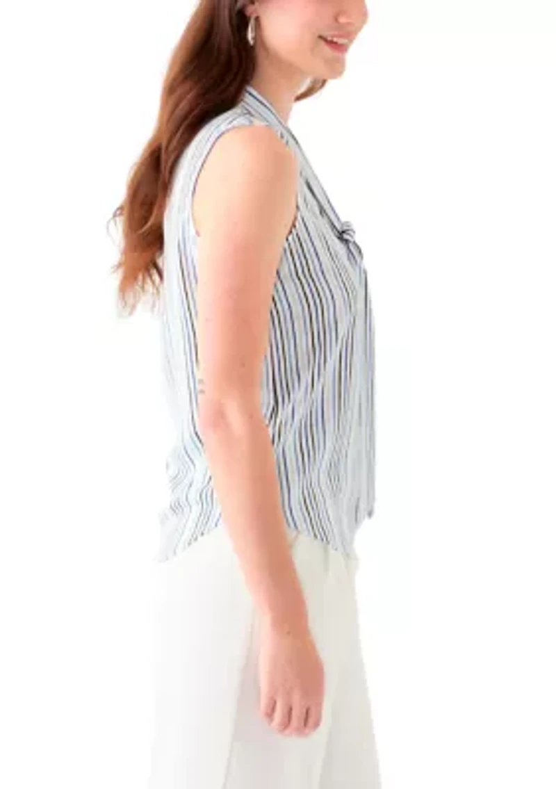 Women's Printed Tie Neck Blouse