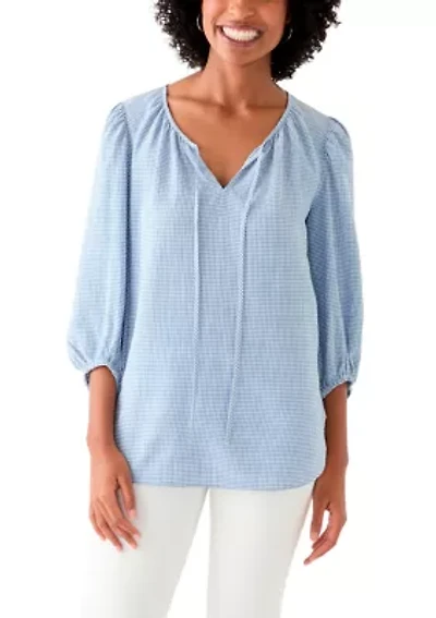 Women's Split Neck Printed Top