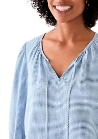 Women's Split Neck Printed Top