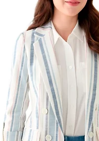 Petite Four Button Notch Faux Double-Breasted Jacket