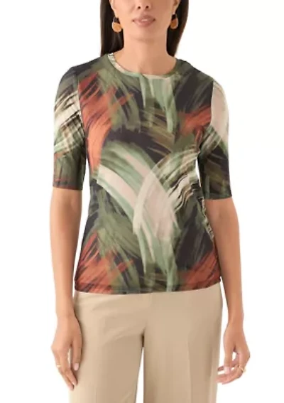Women's Elbow Sleeve Printed T-Shirt