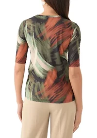 Women's Elbow Sleeve Printed T-Shirt