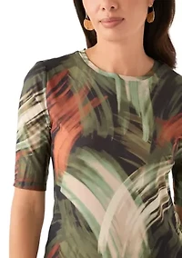 Women's Elbow Sleeve Printed T-Shirt