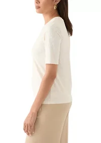 Women's Elbow Sleeve Basic T-Shirt