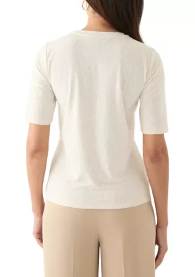 Petite Elbow Sleeve Basic Tee