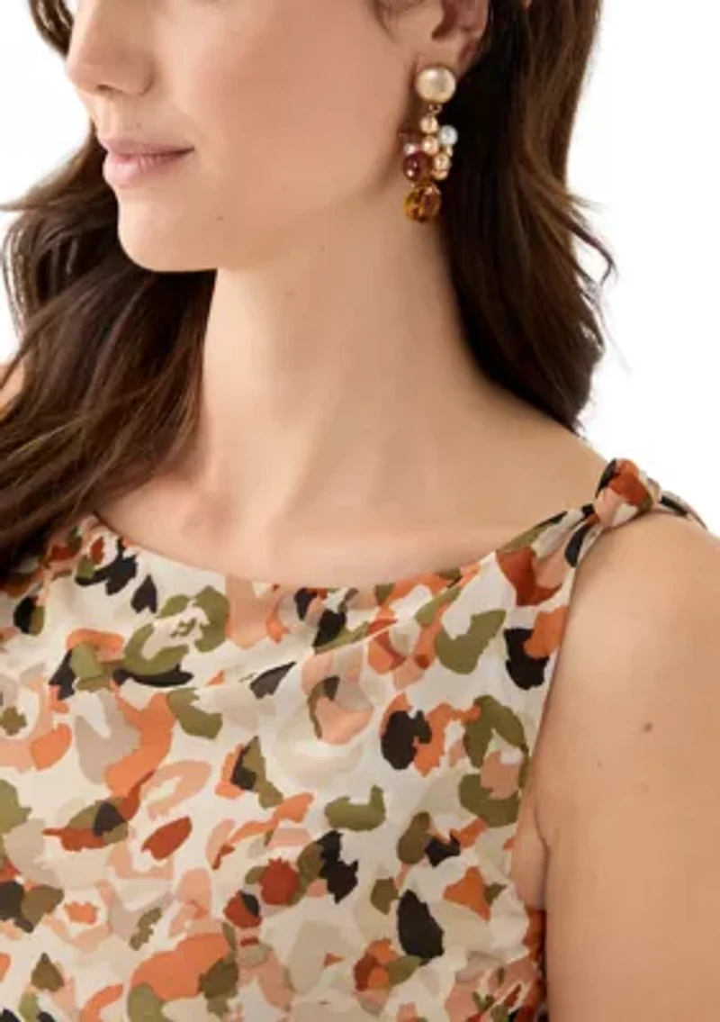 Women's Sleeveless Knit Printed Top