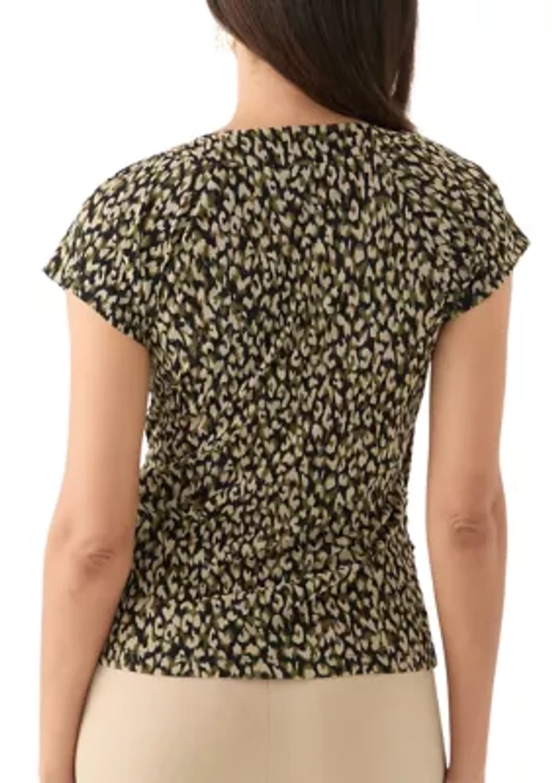 Women's Cap Sleeve Surplice Top