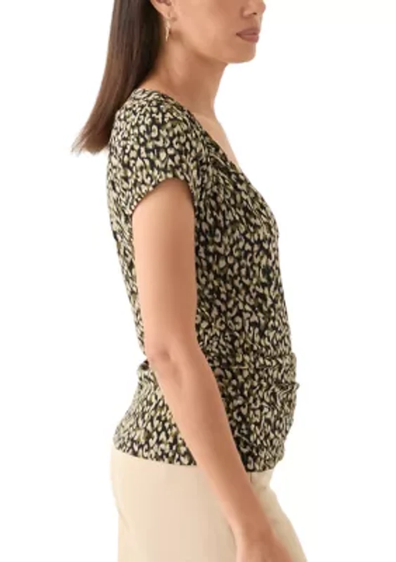 Women's Cap Sleeve Surplice Top