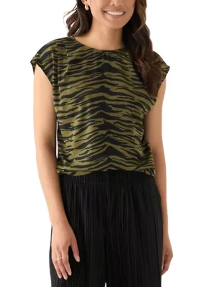Women's Scoop Neck Drop Shoulder Blouse