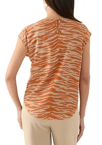 Women's Scoop Neck Drop Shoulder Blouse