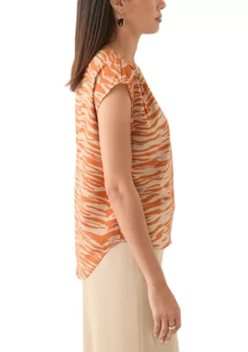 Women's Scoop Neck Drop Shoulder Blouse