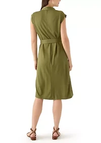 Women's printed Midi Shirt Dress