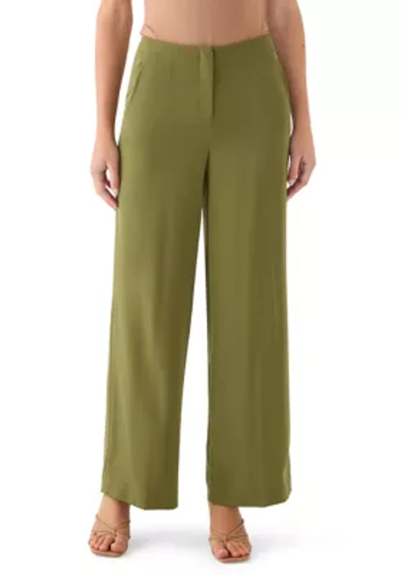 Women's Fly Front Hollywood Waist Pants