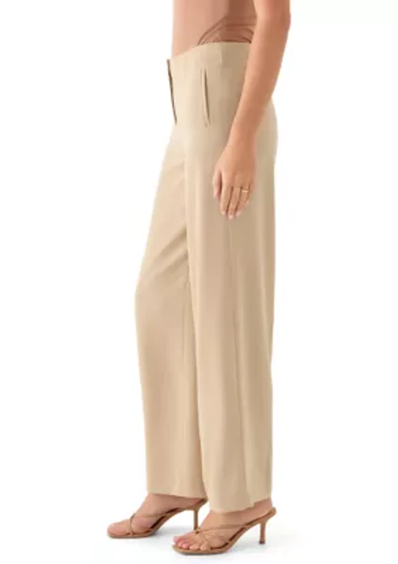 Women's Fly Front Hollywood Waist Pants