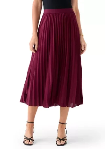 Women's Pull On Pleated Midi Skirt