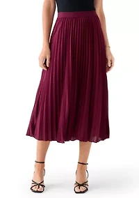 Women's Pull On Pleated Midi Skirt