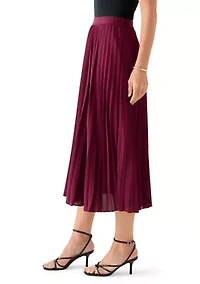 Women's Pull On Pleated Midi Skirt