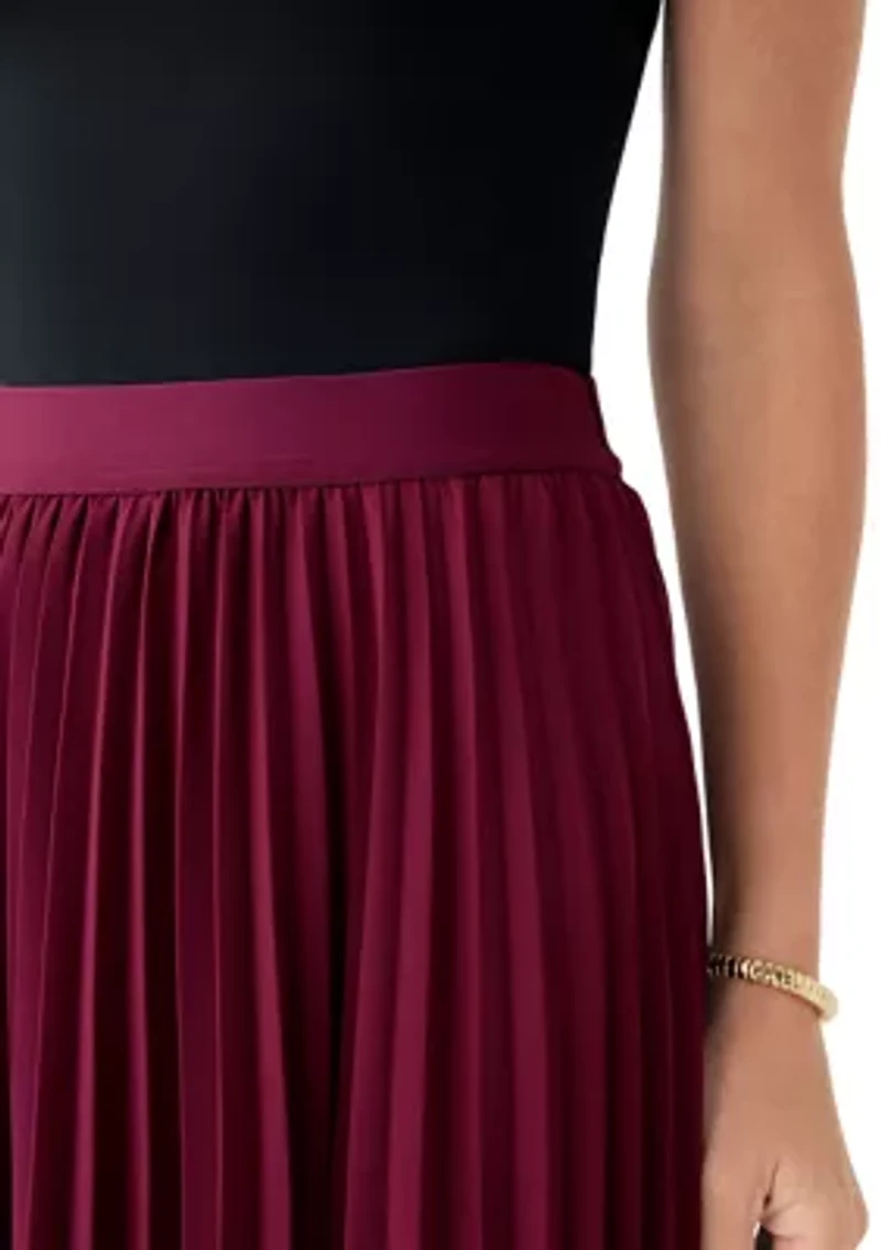Women's Pull On Pleated Midi Skirt